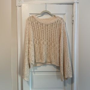 Cream crochet sweater